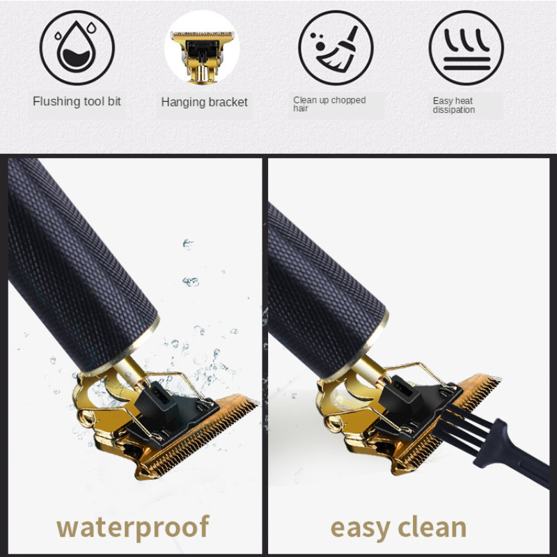 Mașină de tuns electrică cu USB, aparat de ras reîncărcabil, aparat de tuns barba profesionist pentru bărbați, mașină de tuns barba frizer