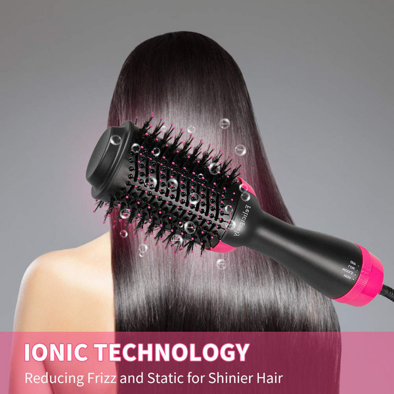 Air Styler 2 în 1 Uscător de păr electric Perie cu aer Anion Pieptene cu aer cald Tijă de curling Fier Instrument de styling Volumizator perie cu aer cald
