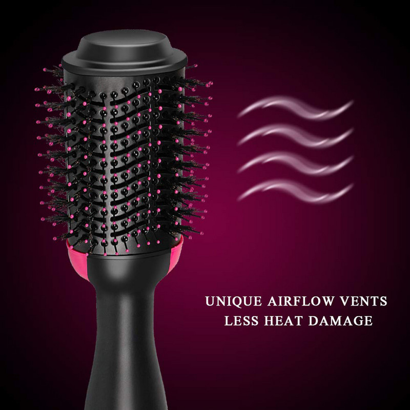 Air Styler 2 în 1 Uscător de păr electric Perie cu aer Anion Pieptene cu aer cald Tijă de curling Fier Instrument de styling Volumizator perie cu aer cald