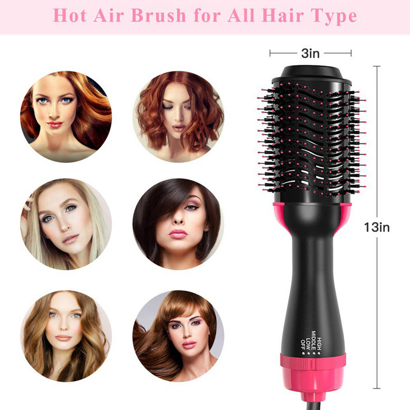 Air Styler 2 în 1 Uscător de păr electric Perie cu aer Anion Pieptene cu aer cald Tijă de curling Fier Instrument de styling Volumizator perie cu aer cald