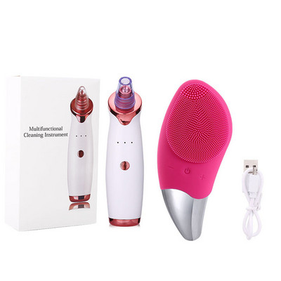 Aspirator electric pentru puncte negre pentru acnee pentru îndepărtarea acneei Aspirator facial cu vibrație sonică Perie de curățare a feței Curățare profundă a porilor