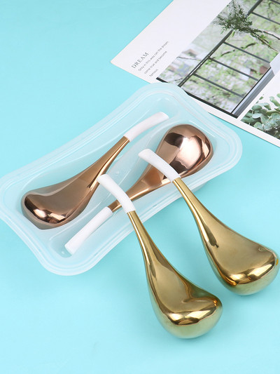 1 чифт/кутия Cold & Heat Therapy Ice Globes Messager For Face Gold Cryo Sticks Face Roller Cold & Heat Relief Красота Грижа за кожата