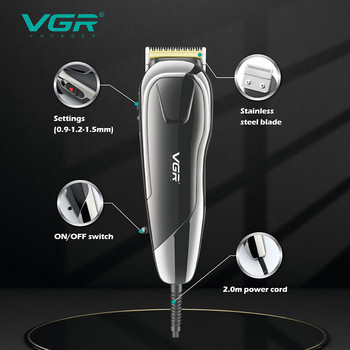 Μηχάνημα κοπής VGR Electric Hair Clipper Professional Hair Trimmer Adjustable Haircut Machine Wired trimmer for men V-127