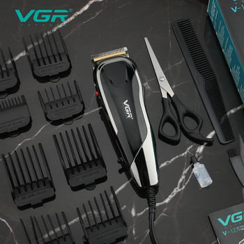 Машина за подстригване VGR Електрическа машинка за подстригване Професионален тример за коса Регулируема машина за подстригване Жичен тример за мъже V-127