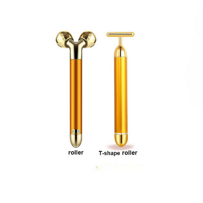 Masaj facial pentru pierdere în greutate Masaj facial cu aur vibrator pentru frumusețea feței Masaj cu role de masaj Stick Fermește pielea Jad Roller Massager