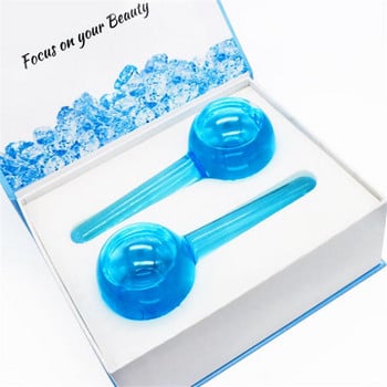 Large Beauty Ice Hockey Energy Crystal Beauty Facial Cooling Ice Globes Water Wave Μασάζ προσώπου και ματιών Περιποίηση δέρματος 2τμχ/κουτί