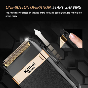 Kemei Electric LCD Hair Clipper Trimmer for Men Επαναφορτιζόμενη ξυριστική μηχανή Beard Barber Professional Hair Cutting Machine USB 2022 New