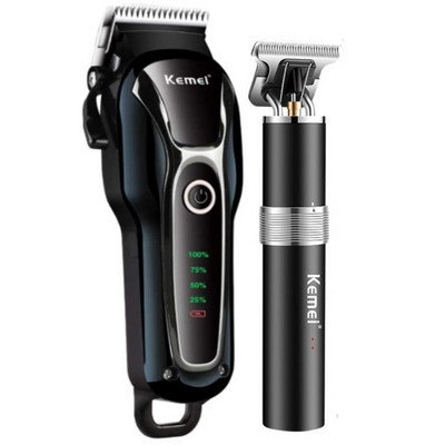 Kemei Electric LCD Hair Clipper Trimmer for Men Επαναφορτιζόμενη ξυριστική μηχανή Beard Barber Professional Hair Cutting Machine USB 2022 New
