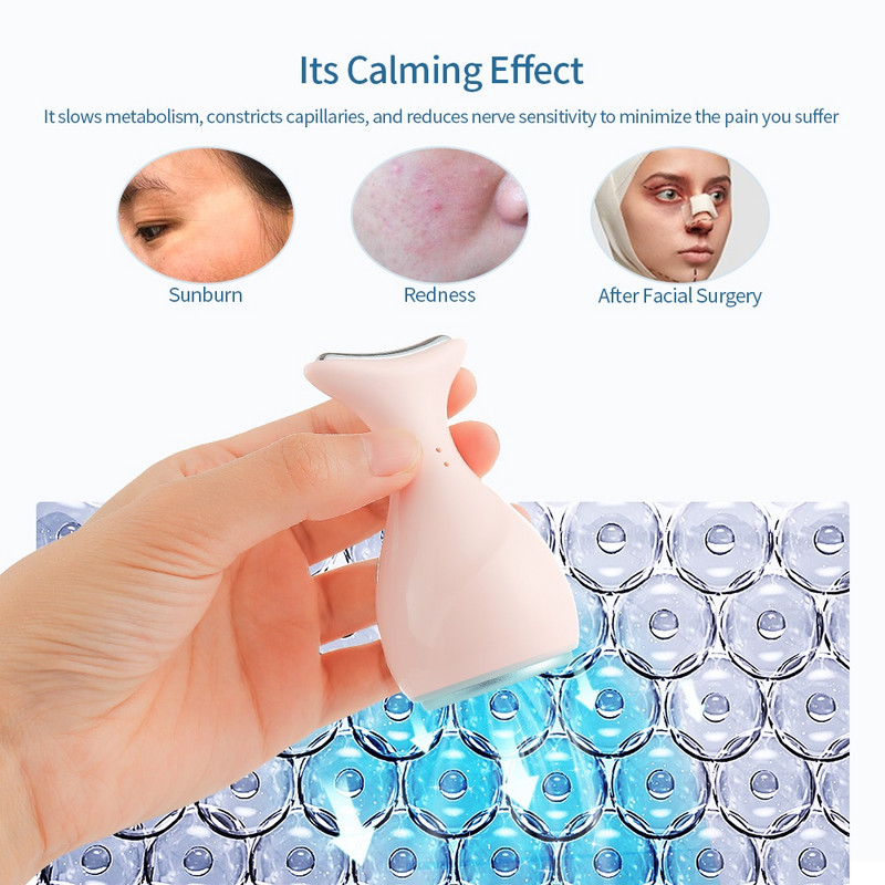 Mic ciocan de gheață compresă față compresă rece repara arsuri solare acasă echipament de frumusețe masaj pielii strânge porii compresă rece