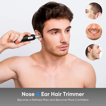 Тример за уши и нос 2022 г. Мъже Жени Професионален безболезнен вежди по носа Косми по носа Безопасна самобръсначка за епилация, захранвана от батерии