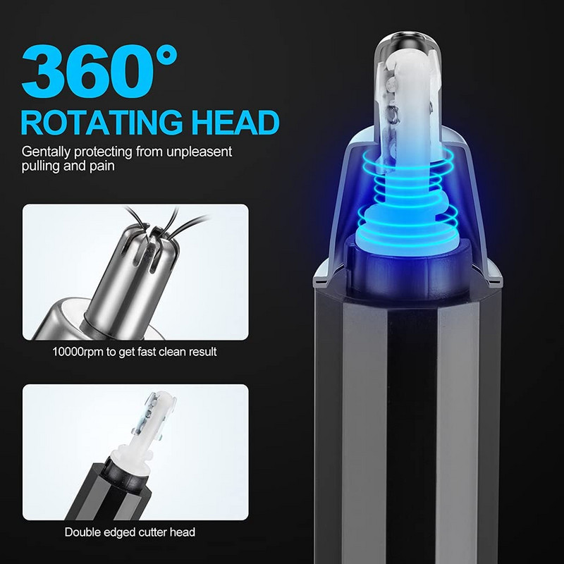 Aparat de tuns 3 în 1 pentru părul urechilor din nas Epilator bărbătesc aparat de tuns bărbați Instrument de curățare electrică pentru îndepărtarea părului nasului aparat de tăiat sprâncene