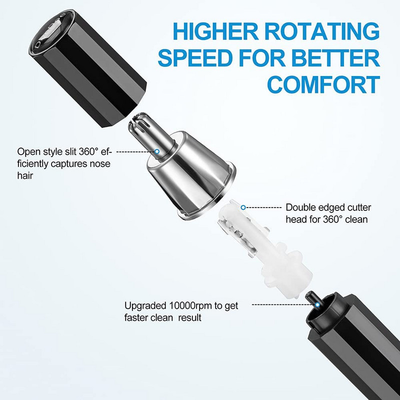 Aparat de tuns 3 în 1 pentru părul urechilor din nas Epilator bărbătesc aparat de tuns bărbați Instrument de curățare electrică pentru îndepărtarea părului nasului aparat de tăiat sprâncene