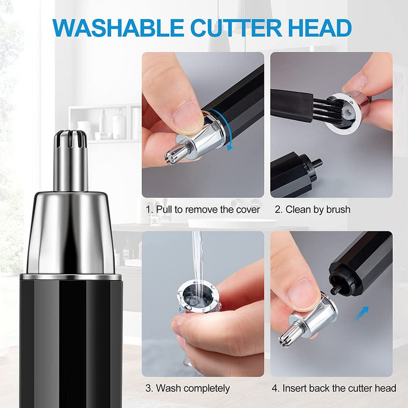 Aparat de tuns 3 în 1 pentru părul urechilor din nas Epilator bărbătesc aparat de tuns bărbați Instrument de curățare electrică pentru îndepărtarea părului nasului aparat de tăiat sprâncene