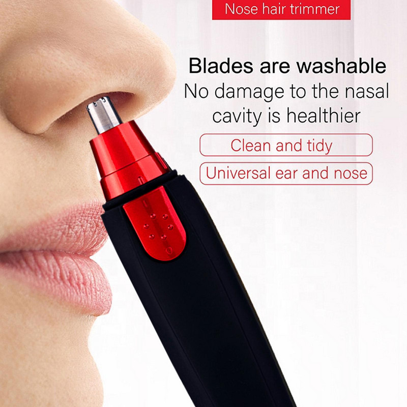 Trimmer electric portabil din oțel inoxidabil pentru tuns pentru nas pentru îndepărtarea aparatului de ras pentru urechi, aparat de tăiat sprâncene pentru bărbați, instrument de lână nazală