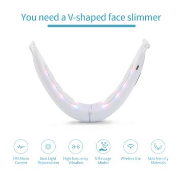 Chin V-Line Up Lift Belt Machine Electric LED Photon Therapy EMS Face Lifting Slimmer Double Chins Remove Massage Facial Beauty