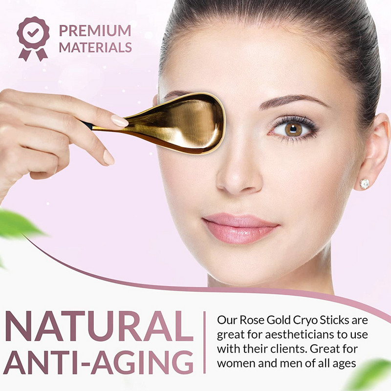 2 bucăți globuri de gheață bastoane criogenice Face Roller pentru ameliorarea frigului și căldurii Instrumente de masaj facial pentru frumusețe Cadou de zi de naștere Spa Frumusețe Sănătate