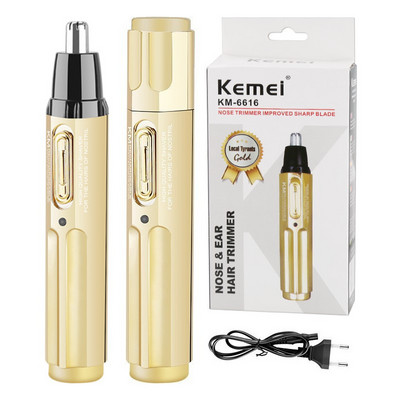 Kemei Trimmer reîncărcabil pentru tuns barbă pentru bărbați, urechi, sprâncene, nas, tuns păr pentru nas și urechi, mașină de curățat
