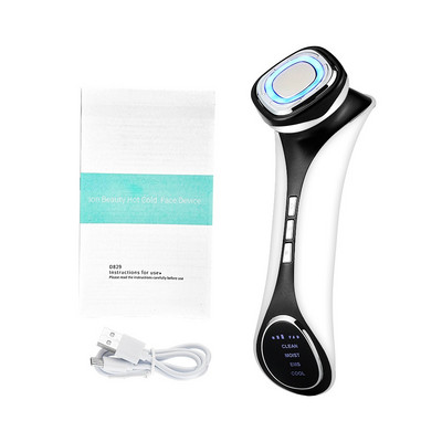 EMS Anti-îmbătrânire Feței Masaj cald și rece LED Terapie cu lumină fotonice Dispozitiv de instrumente de îngrijire a pielii Lifting facial Strânge masaj sonic Frumusețe