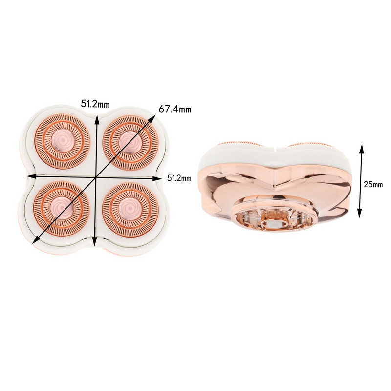 Înlocuire electrică a capului pentru îndepărtarea părului picioarelor corpului pentru femei, finisaj neted