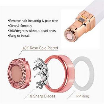 Υψηλής ποιότητας USB Electric Face Brows Hair Remover Epilator Μίνι ξυριστική μηχανή φρυδιών σε σχήμα κραγιόν Στιγμιαία ανώδυνη φορητή αποτριχωτική συσκευή