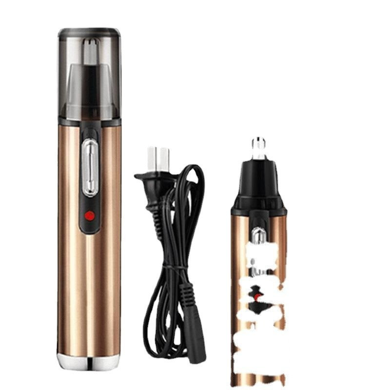 Mașină de tuns electrică pentru nas, reîncărcabilă, profesională, de culoare șampanie, pentru tuns păr pentru bărbați, femei, mașină de tuns urechi