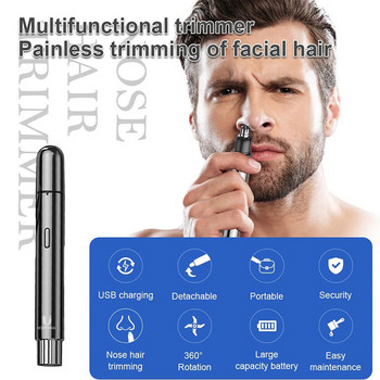 Мъжки електрически тример за коса в носа Електрическа самобръсначка Автоматичен тример за вежди, брада, микро тример за уши, нос, акумулаторна самобръсначка