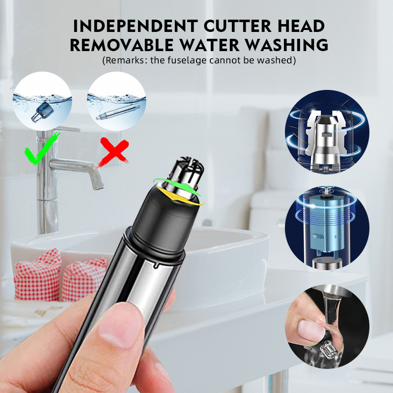 Aparat de tuns electric pentru nas pentru barbati Aparat de ras electric Aparat de ras automat pentru barba sprancene aparat de tuns micro nas urechi aparat de ras reincarcabil