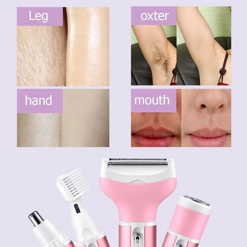 Aparat de ras pentru femei 4 în 1 Epilator pentru corp Bikini faciali pentru îndepărtarea părului la subrat Mașină de bărbierit