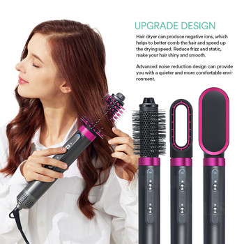 Ηλεκτρική βούρτσα μαλλιών 4 σε 1 Negative Ion Hot Air Comb Ίσιωμα για μπούκλες Πιστολάκι μαλλιών & Ογκωτικό Εργαλείο styling μαλλιών Ηλεκτρική βούρτσα μαλλιών