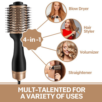 Πιστολάκι μαλλιών 1200W Βούρτσα ζεστού αέρα Styler και Volumizer Hair Straightener Comb Roller Ηλεκτρική βούρτσα πιστολάκι ιόντων