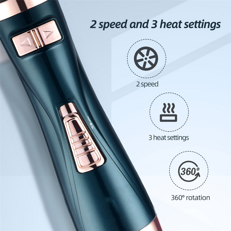 One Step Perie pentru suflantă de păr Perie rotativă pentru uscător de păr Uscator de păr Pieptene cu aer cald 3 în 1 Perie pentru îndreptarea părului Fier de curling