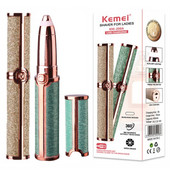 Epilator electric de sprâncene original Kemei pentru femei Pen Trimmer Mașină de bărbierit pentru față Nas ureche Epilator pentru femeie Model de sprâncene