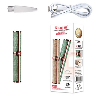 Epilator electric de sprâncene original Kemei pentru femei Pen Trimmer Mașină de bărbierit pentru față Nas ureche Epilator pentru femeie Model de sprâncene