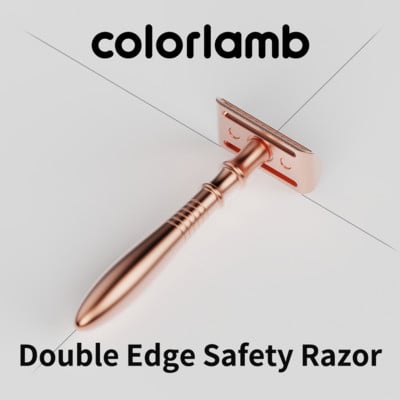 Colorlamb cinkötvözet biztonsági borotva férfiaknak 12cm Rose Golden Double Edge 100g klasszikus kézi borotva borotva