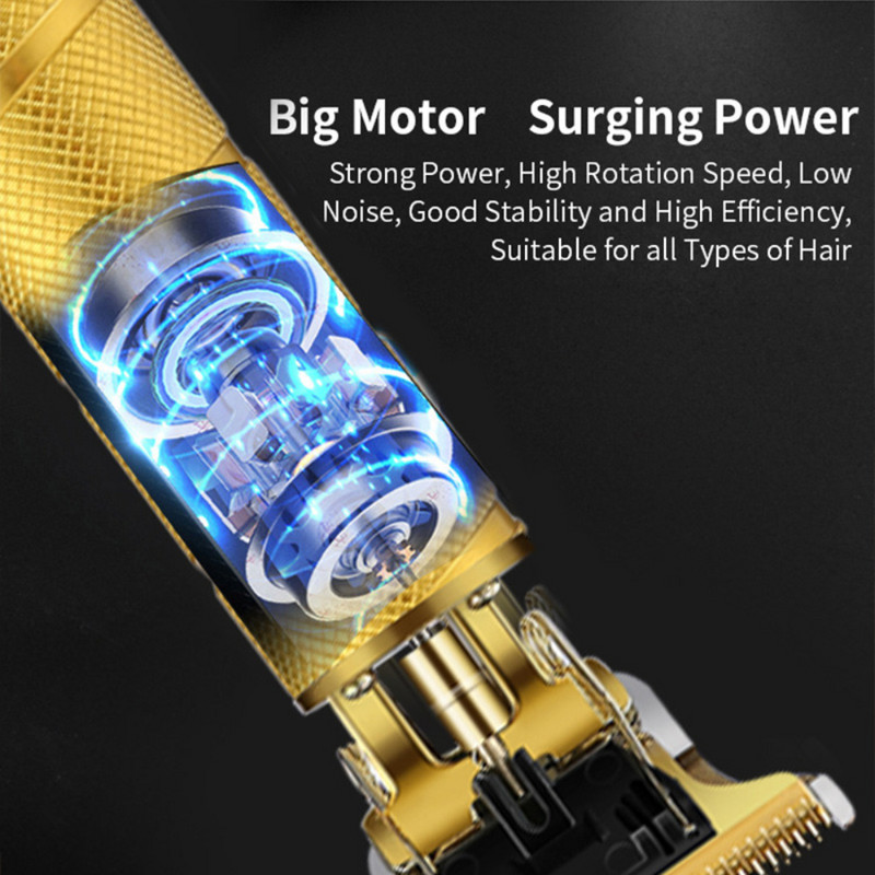 HOT Vintage T9 0MM plaukų kirpimo mašina profesionali belaidė plaukų kirpimo mašinėlė, skirta vyrų barzdos kirpimui, elektrinė skutimosi mašinėlė