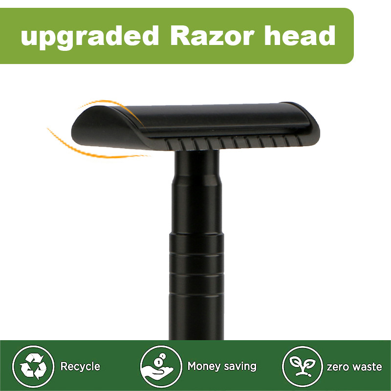 HAWARD Безопасна самобръсначка Метална самобръсначка за многократна употреба за мъже и жени с 10 бръснарски ножчета Лека агресивна самобръсначка за начинаещи