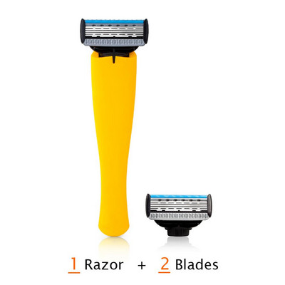 QShave Yellow Series Manual Razor USA Blade férfi borotvaborotva Cool borotvaállvány, mint Choice It Man Apák Valentin-napi ajándéka