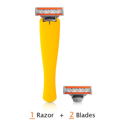 QShave Yellow Series Manual Razor USA Blade férfi borotvaborotva Cool borotvaállvány, mint Choice It Man Apák Valentin-napi ajándéka