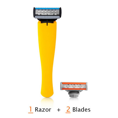QShave Yellow Series Manual Razor USA Blade férfi borotvaborotva Cool borotvaállvány, mint Choice It Man Apák Valentin-napi ajándéka