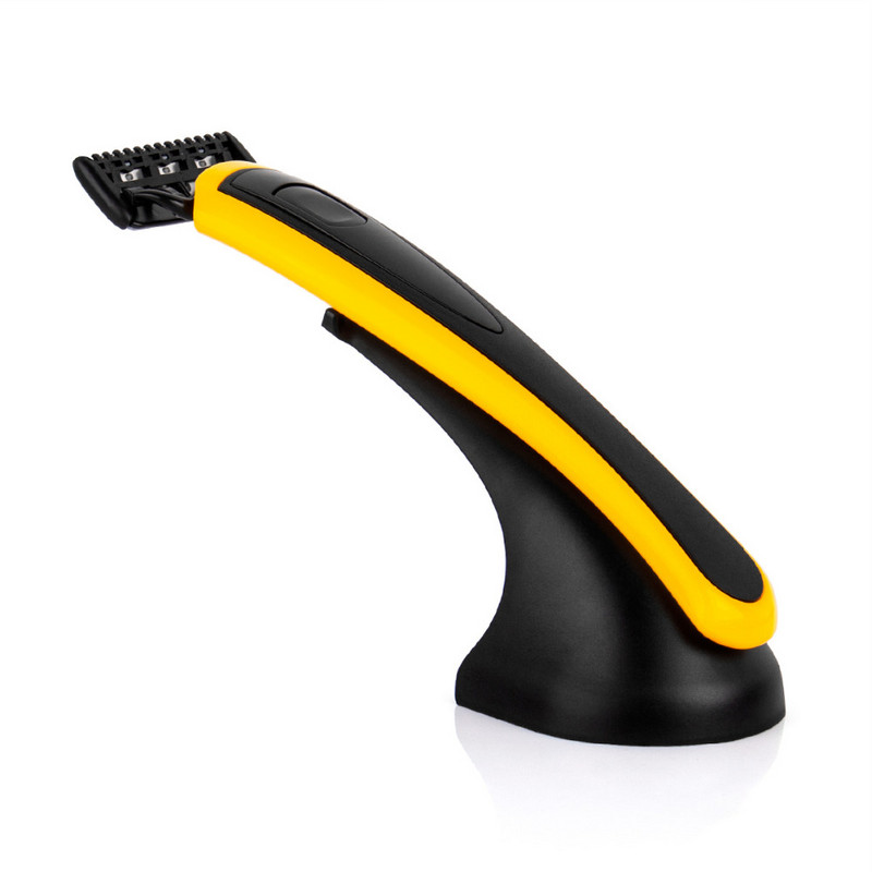 QShave Yellow Series Manual Razor USA Blade férfi borotvaborotva Cool borotvaállvány, mint Choice It Man Apák Valentin-napi ajándéka