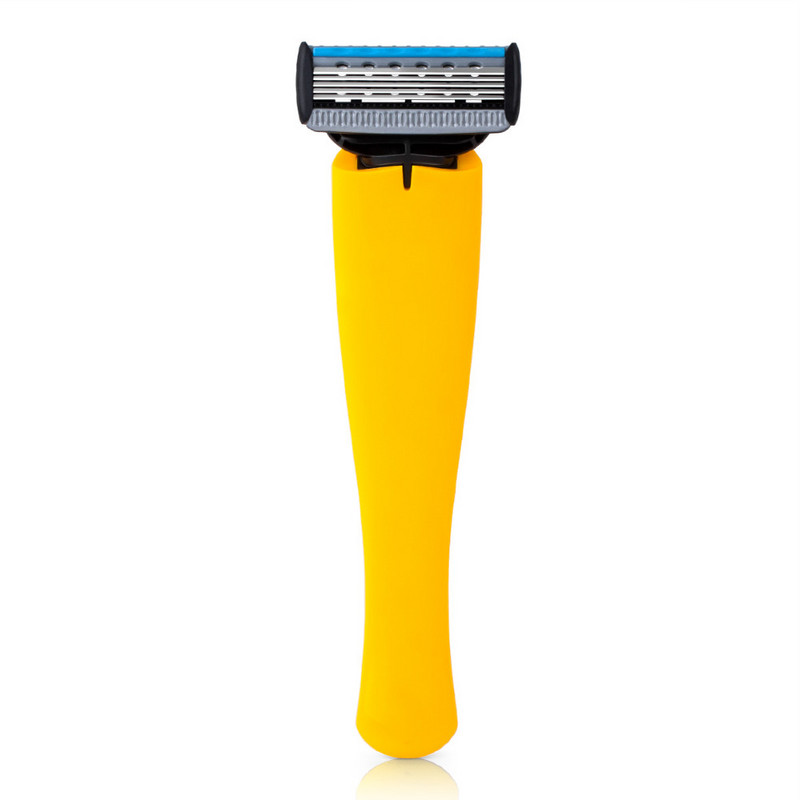 QShave Yellow Series Manual Razor USA Blade férfi borotvaborotva Cool borotvaállvány, mint Choice It Man Apák Valentin-napi ajándéka
