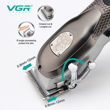 VGR Hair Trimmer Metal Hair Clipper Professional Haircut Machine Adjustable Wireless Electric Hair Trimmer for Men V-276