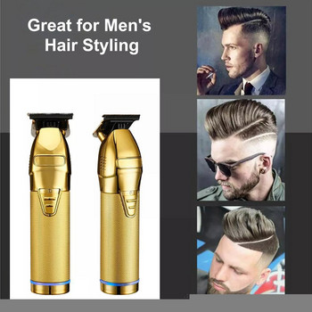 Професионален тример за коса Gold за мъже Акумулаторна бръснарска безжична машина за подстригване T Машина за оформяне на коса Тример за брада R7Q5