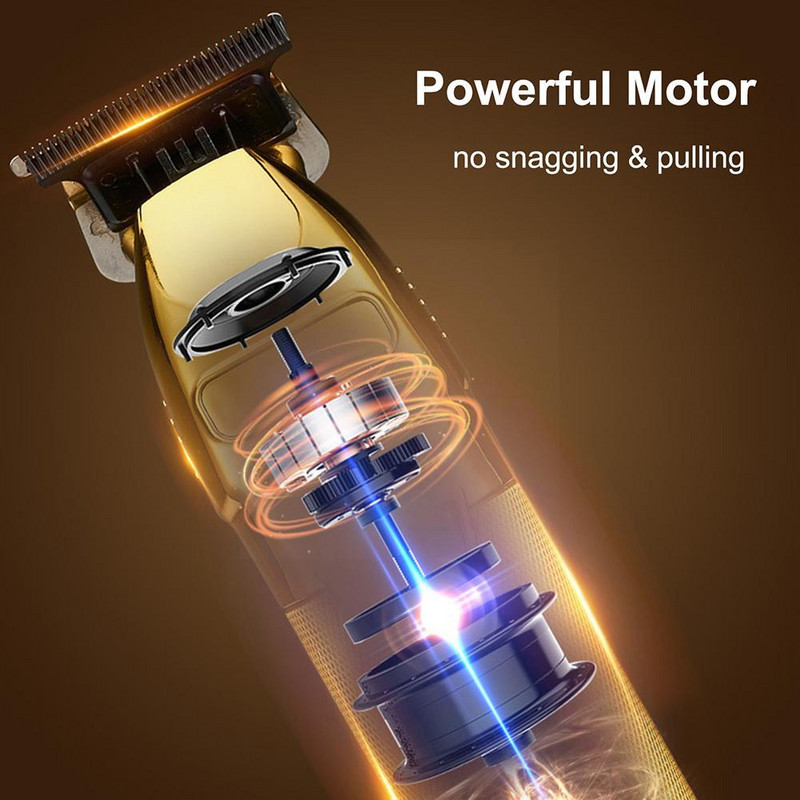 Professionaalne juukselõikur kuldne meestele Laetav Barber juhtmeta juukselõikamismasin T-masin juuste kujundamiseks habemelõikur R7Q5