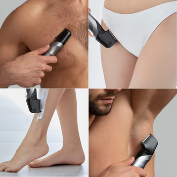 Kemei Groin Body Groomer Безжичен електрически тример за срамни косми Инструмент за подстригване Многопосочно бръснене в чувствителни зони