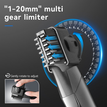 Kemei Groin Body Groomer Безжичен електрически тример за срамни косми Инструмент за подстригване Многопосочно бръснене в чувствителни зони