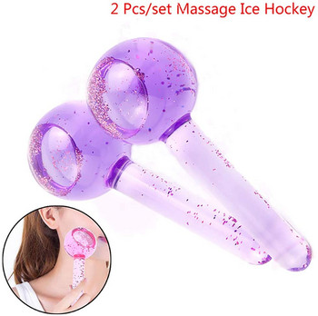 2 τμχ Beauty Ice Hockey Energy Beauty Crystal Ball Facial Cooling Ice Globes Water Wave Μασάζ προσώπου και ματιών Περιποίηση δέρματος belleza