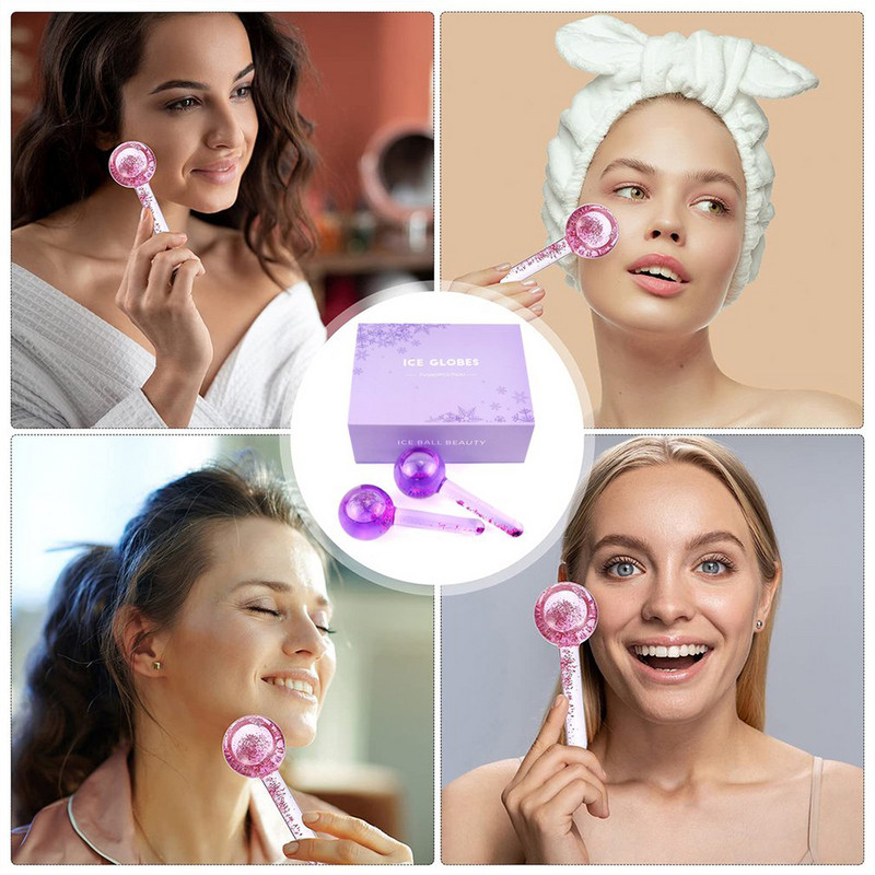 2 buc. Frumusețe Hochei pe gheață Energie Frumusețe Minge de cristal Răcirea feței Globuri de gheață Val de apă Masaj facial și ochi Îngrijirea pielii belleza