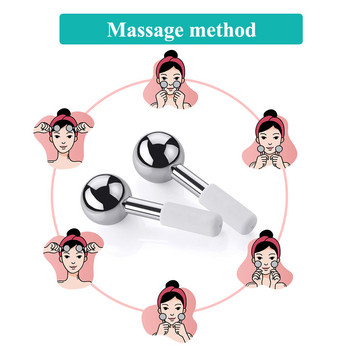 Ανοξείδωτο ατσάλι Beauty Ice Globes Face Massager Cryo Massage Εργαλεία για το σώμα και το λαιμό Face Lift Skin Care Home Spa Facial Roller