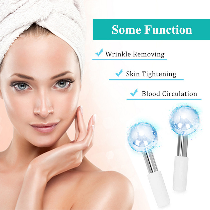 Rozsdamentes acél szépség jéggömbök Arcmasszírozó Krio masszázseszközök testre és nyakra Face Lift Bőrápolás Otthoni Spa arcápoló henger